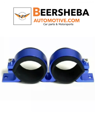 Aluminum Dual Fuel Pump Bracket Mounting Clamp For 60mm With Rubber BLUE