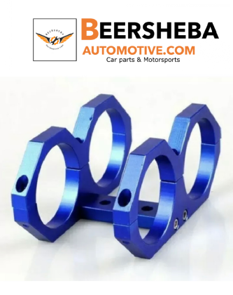 Double Twin For Fuel Pump Mounting Bracket Clamp cradle 60mm blue