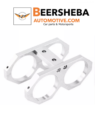 Double Twin For Fuel Pump Mounting Bracket Clamp cradle 60mm SILVER